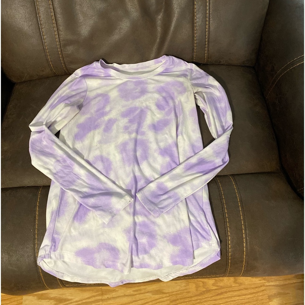 Purple tie-dye long sleeve shirt, size XS